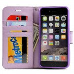 Wholesale iPhone SE (2020) / 8 / 7 Folio Flip Leather Wallet Case with Strap (Purple)